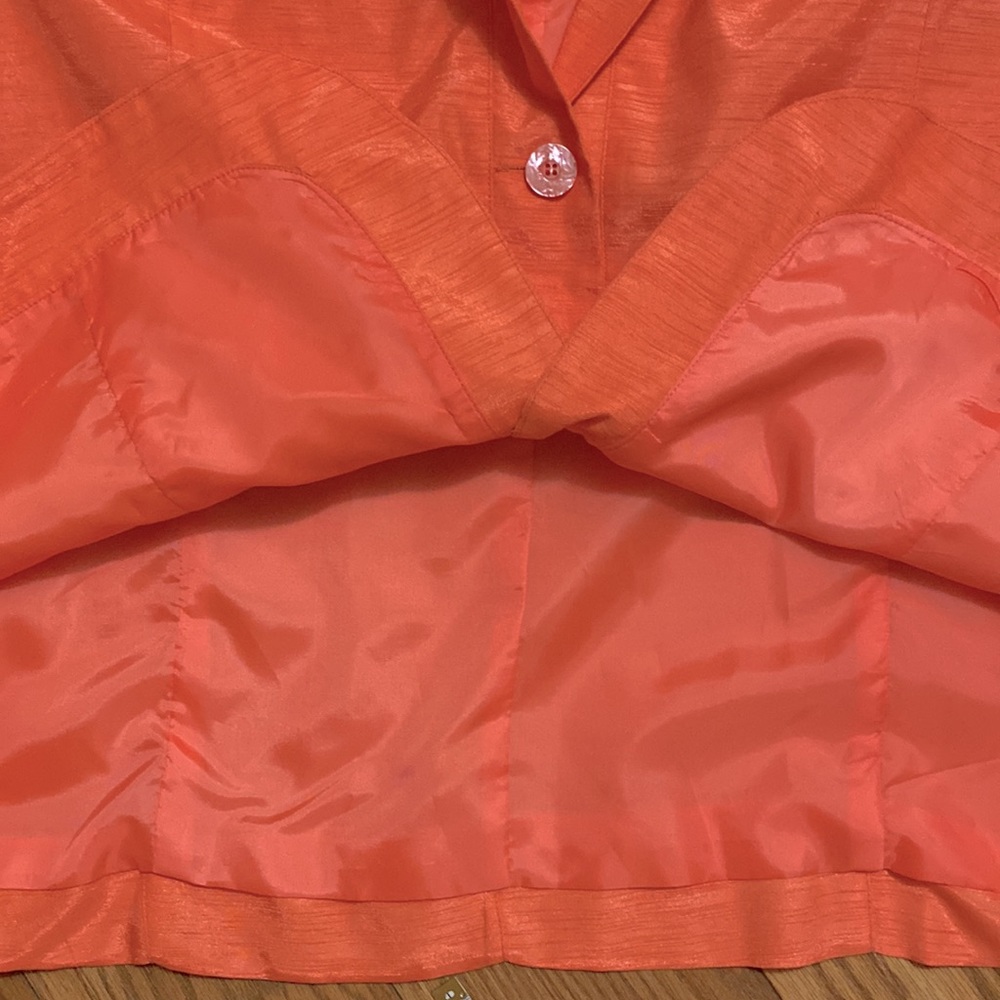 Maggie Barnes women’s plus blazer / jacket orange shine bright fabric size 2X - Picture 11 of 13